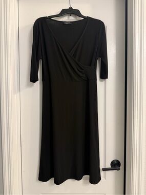 Christin Michaels Black Midi Dress